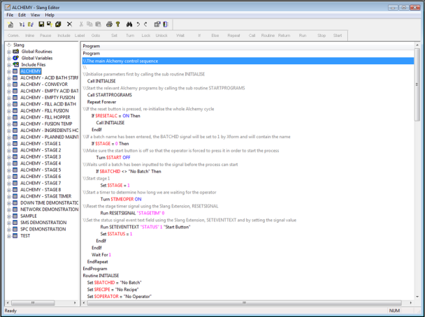 SLANG - Sequence Control Language